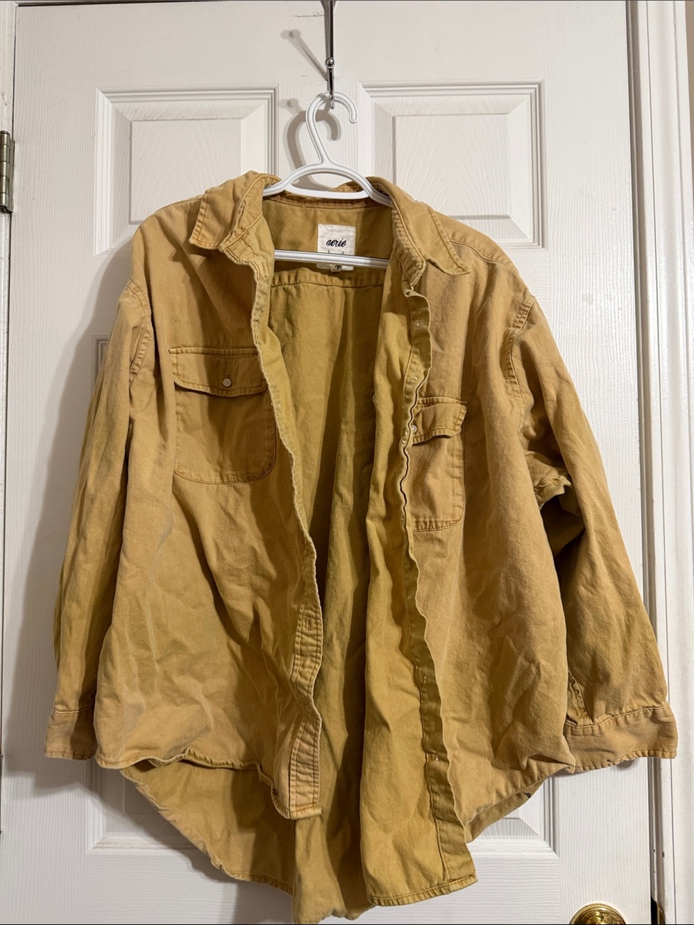 aerie Oversized Utility Jacket in Mustard Yellow
